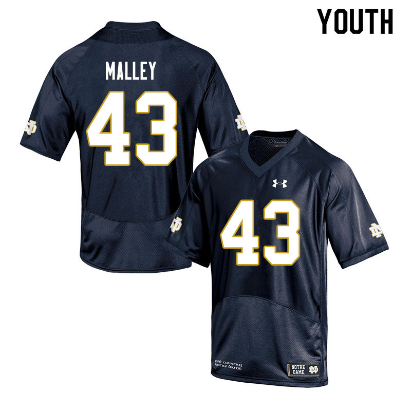 Youth NCAA Notre Dame Fighting Irish #43 Greg Malley Stitched College Under Armour Authentic Navy Football Jersey RV10C00DT